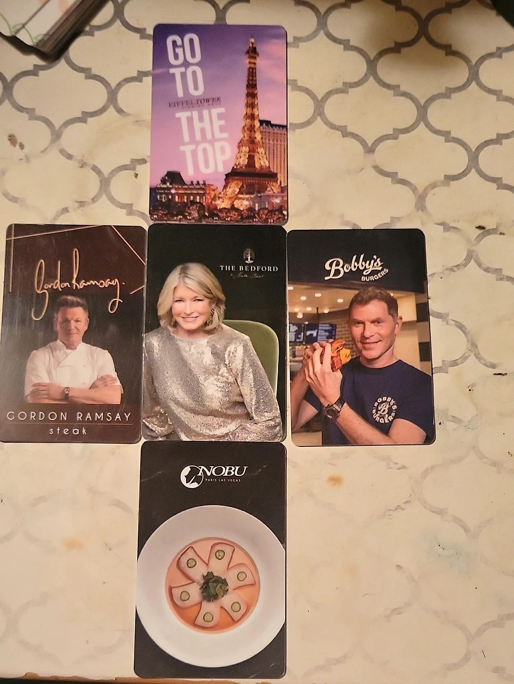 LAS VEGAS-PARIS RESORT- PROMO ROOM KEY CARDS -set of 5